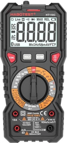 Digitális multiméter true rms akkuteszttel habotest ht118c
