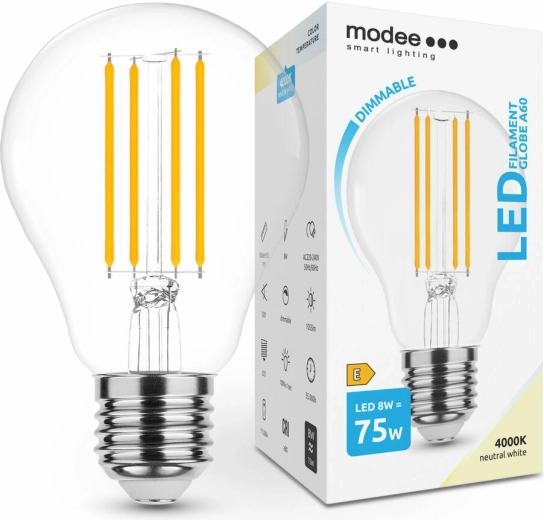 Modee Smart Lighting LED izzószálas E27 8 W semleges fehér fényű izzó