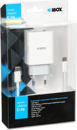 IBOX C-36 hálózati töltő USB‑C PD 20W