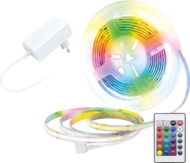 Solight RGB LED-szalag adapterrel és távirányítóval, 3 m