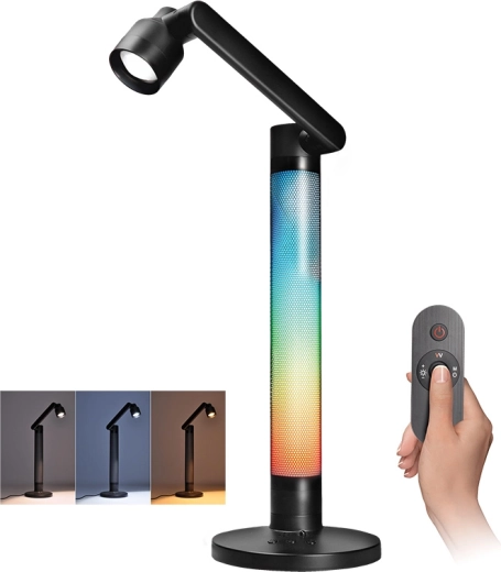 Solight LED fényerőszabályozható asztali lámpa RGB háttérvilágítással 10 W 600 lm távirányítóval