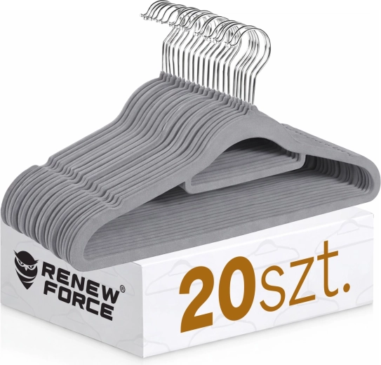 Prémium csúszásgátló ruhavállfa – 20 db-os szett (szürke)