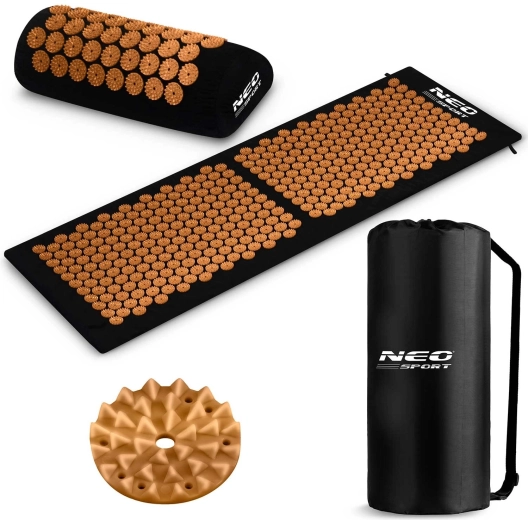 Neo Sport akupresszúrás tüskés alátét párnával, fekete-arany