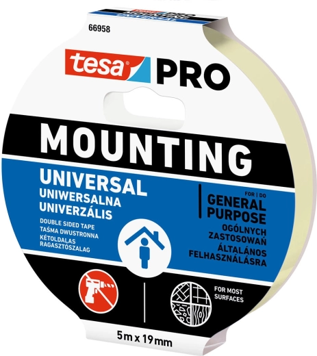 Univerzális szerelőszalag 19 mm × 5 m TESA