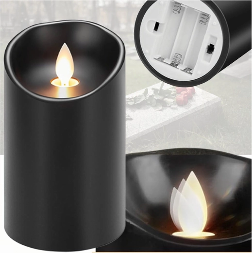 LED-betét temetői mécseshez lánghatással, 12,5 cm