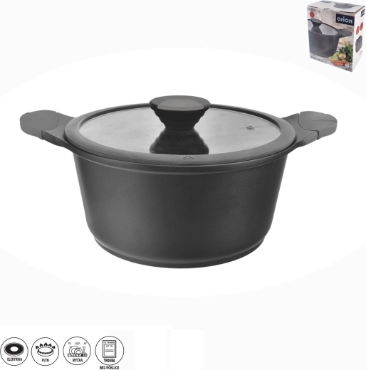 GALI fazék 4,5 l üveg fedővel