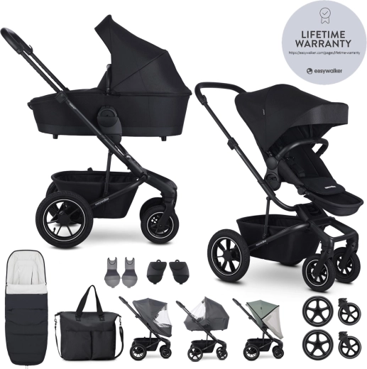 Easywalker kombinált babakocsi Harvey 5 midnight black XXL air