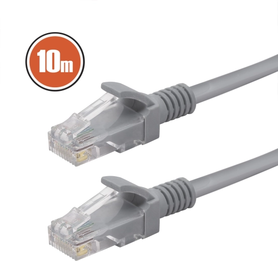 CAT5e UTP hálózati patch kábel 10 m, szürke