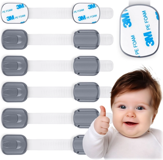RICOKIDS gyermekbiztonsági szekrényzárak, 6 db, fehér
