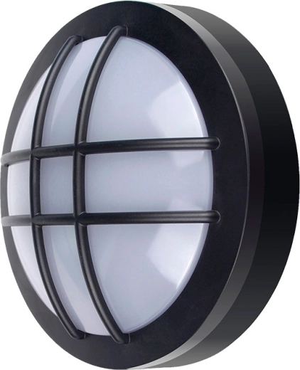 Solight LED kültéri kerek lámpatest védőrácssal 13 W, 910 lm, 4000 K, IP65, fekete - 1 db