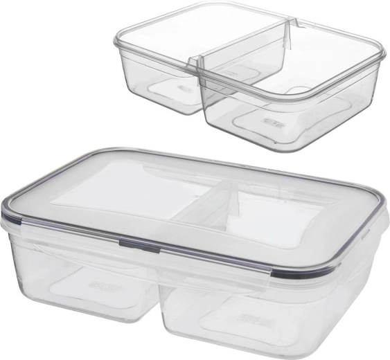 Osztott ételtartó doboz fedéllel és tömítéssel, 2 l