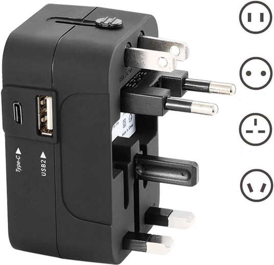 US/UK/EU/AU aljzatok egy adapterben