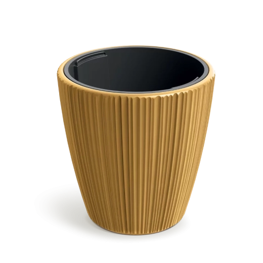 ORO virágcserép 24 cm mustár színben, betéttel