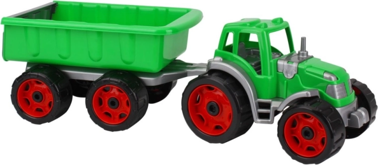 Műanyag traktor pótkocsival