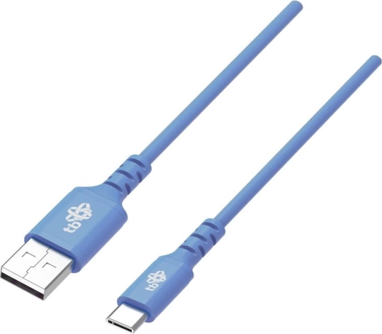 Szilikon USB–USB‑C kábel, 1 m, kék, Quick Charge támogatással