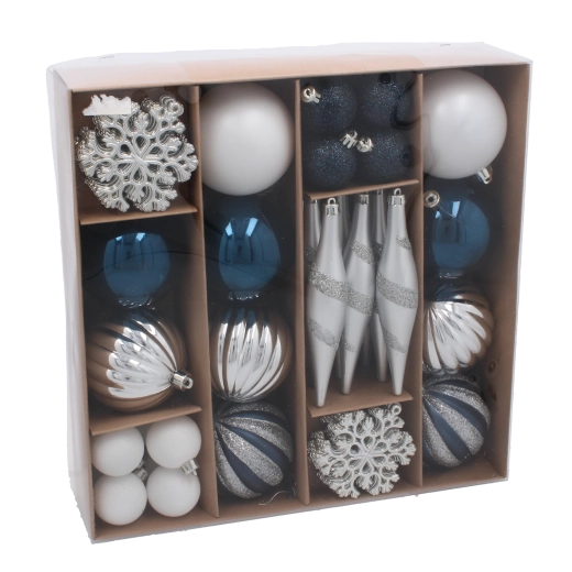 Harmonikus tengerészkék és ezüst színpaletta