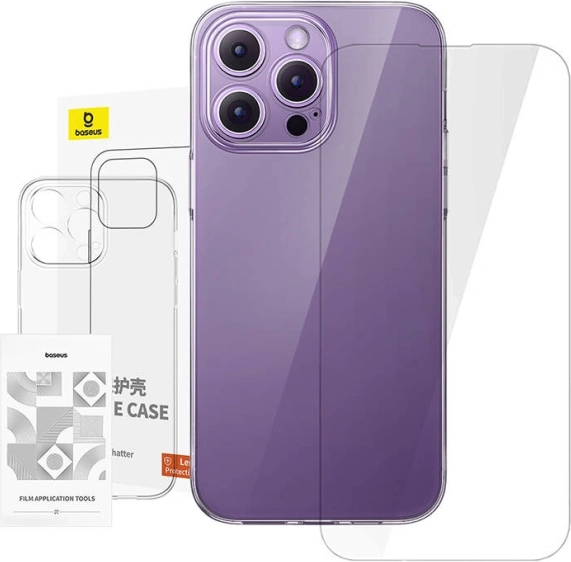 Átlátszó tok és edzett üveg iPhone 14 Pro Max készülékhez