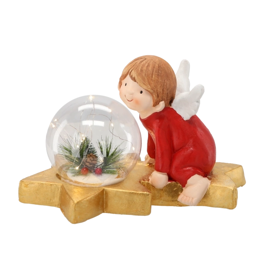 Varázslatos LED gömb természetes díszítéssel