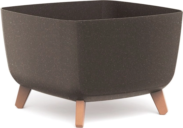 Gracia Square Eco Wood virágtartó 39 × 39 cm kávé