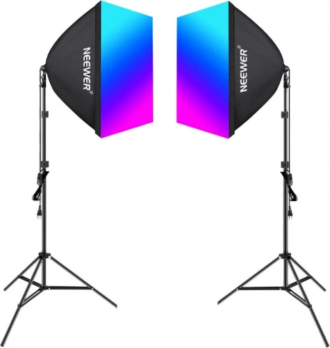 Sada Neewer NK800 kettős softboxokkal és RGB izzókkal