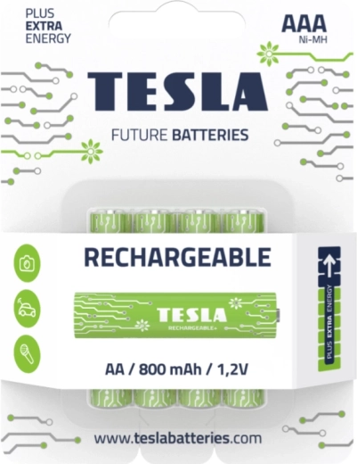 TESLA GREEN+ AAA Ni-MH 1,2 V újratölthető akkumulátor, 4 db-os készlet