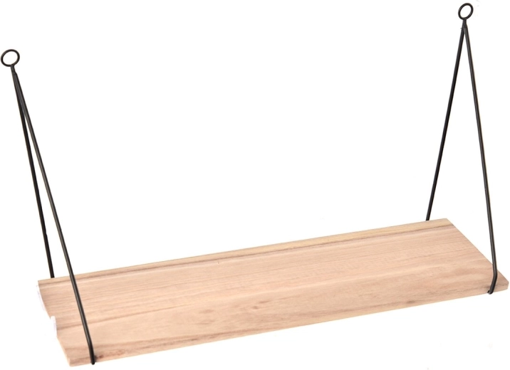 Fali polc fa és fém 50 cm