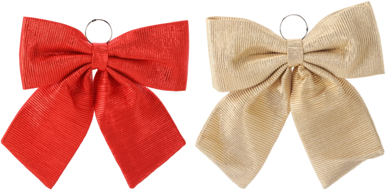 Karácsonyi dekorációs masni arany/piros 44 cm - 1 db