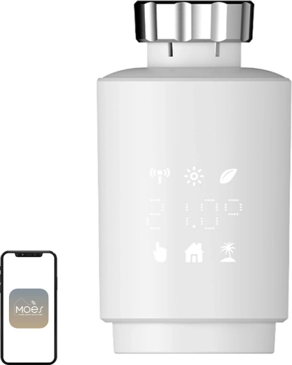 Moes TV02 ZigBee termosztatikus radiátorszelep-fej LCD kijelzővel
