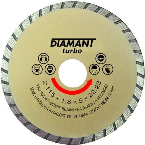 125 mm-es TURBO gyémánttárcsa betonhoz és kőhöz