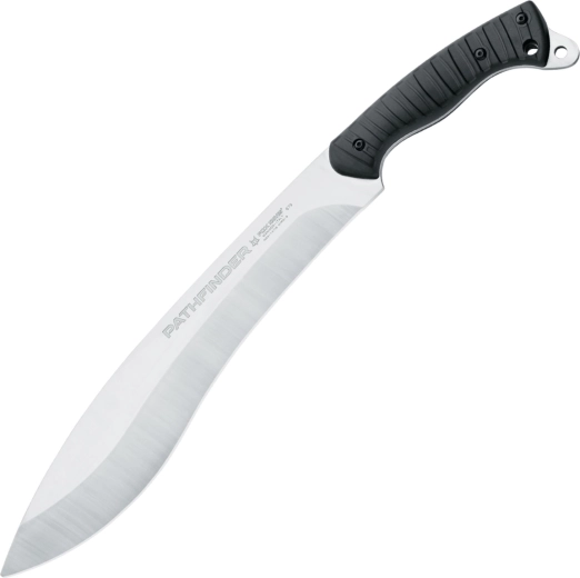 FOX KNIVES Pathfinder túrakés 35 cm, fekete, FRN + gumi, bőrtok