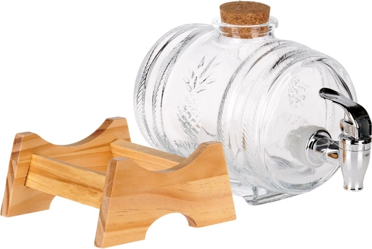 Stílusos hordóforma masszív üvegből