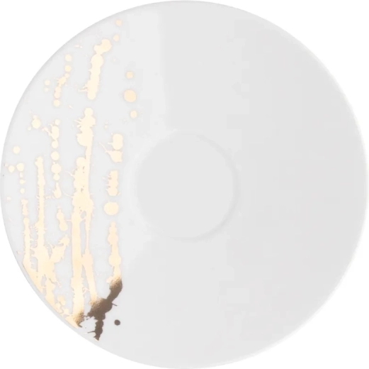 Splendor csészealj 16 cm fehér, arany dekorral