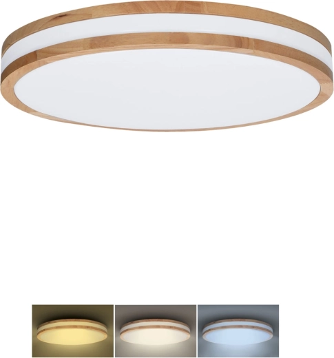 Solight LED mennyezeti és fali lámpatest Woody 25 W, 1350 lm, 29 cm, 3CCT