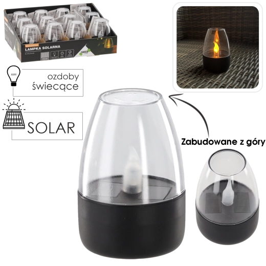 Láng nélküli szolár LED gyertya 6 × 6 × 9 cm, meleg fehér