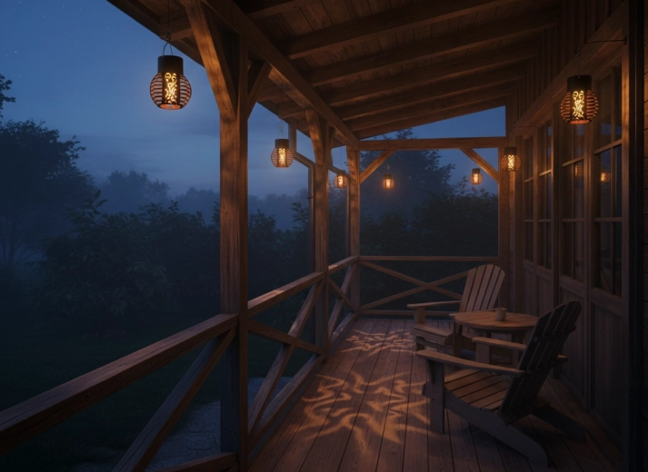 Dekoratív fényrajzolatok a teraszon és a kertben