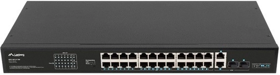 PoE+ switch Lanberg RSFE-24P-2C-360, 24 portos Fast Ethernet, 2× combo gigabit, 19" rack
