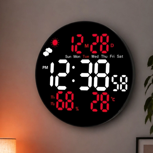 Hőmérséklet, páratartalom, dátum és a hét napja egy helyen