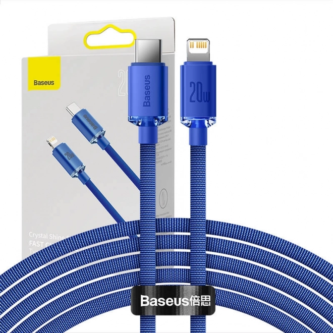 Baseus Crystal Shine kábel USB-C egy Lightning 20W PD 2m kék