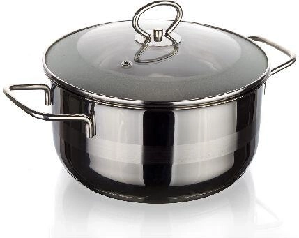 Rozsdamentes acél fazék 22 cm üvegfedővel, 4 l, MATTE New Line indukcióhoz