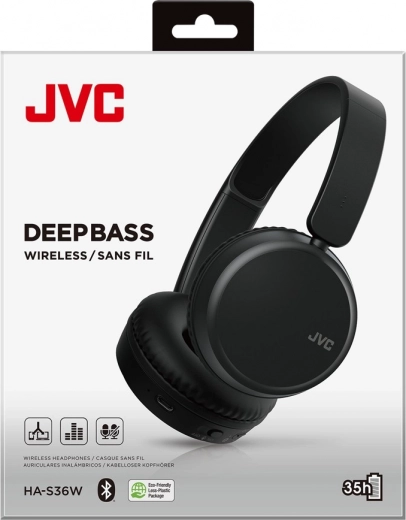 JVC vezeték nélküli on‑ear fejhallgató HA-S36W fekete