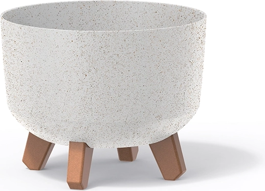 Gracia Standard Eco Wood lábas virágcserép lábakkal, 23,5 cm – fehér