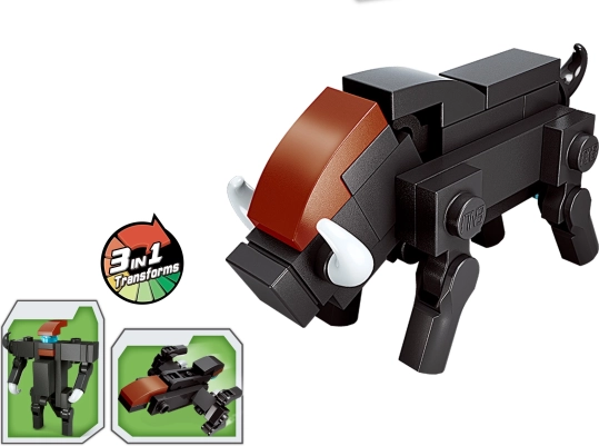 QMAN építőkészlet 3 az 1-ben – vaddisznó (27 elem)