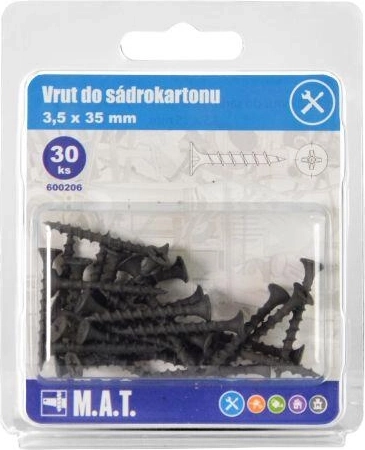Gipszkartoncsavar 3,5 × 35 mm, durva menettel, foszfátozott (30 db)
