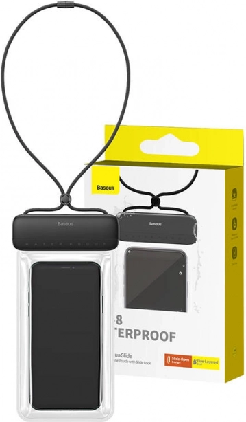 Baseus AquaGlide vízálló telefon tok, fekete