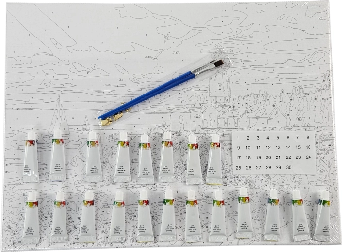 Számozott kifestő kerettel 40 × 50 cm – kalózhajó