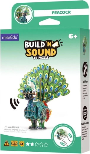 3D puzzle MierEdu Építs és hallgasd – páva