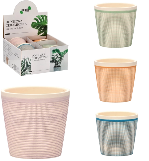 Kerámia kaspó 13,3 × 13,3 × 12,8 cm – mintaváltozatok