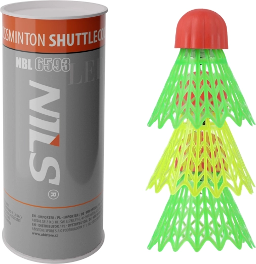 NILS NBL6593 LED-es crossminton labdák – 3 db