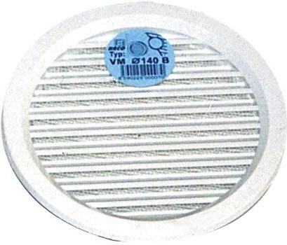 Szellőzőrács hálóval, 140 mm átmérő, fehér
