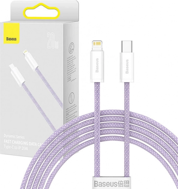 Baseus USB-C a Lightning kábel 20W 2m lila
